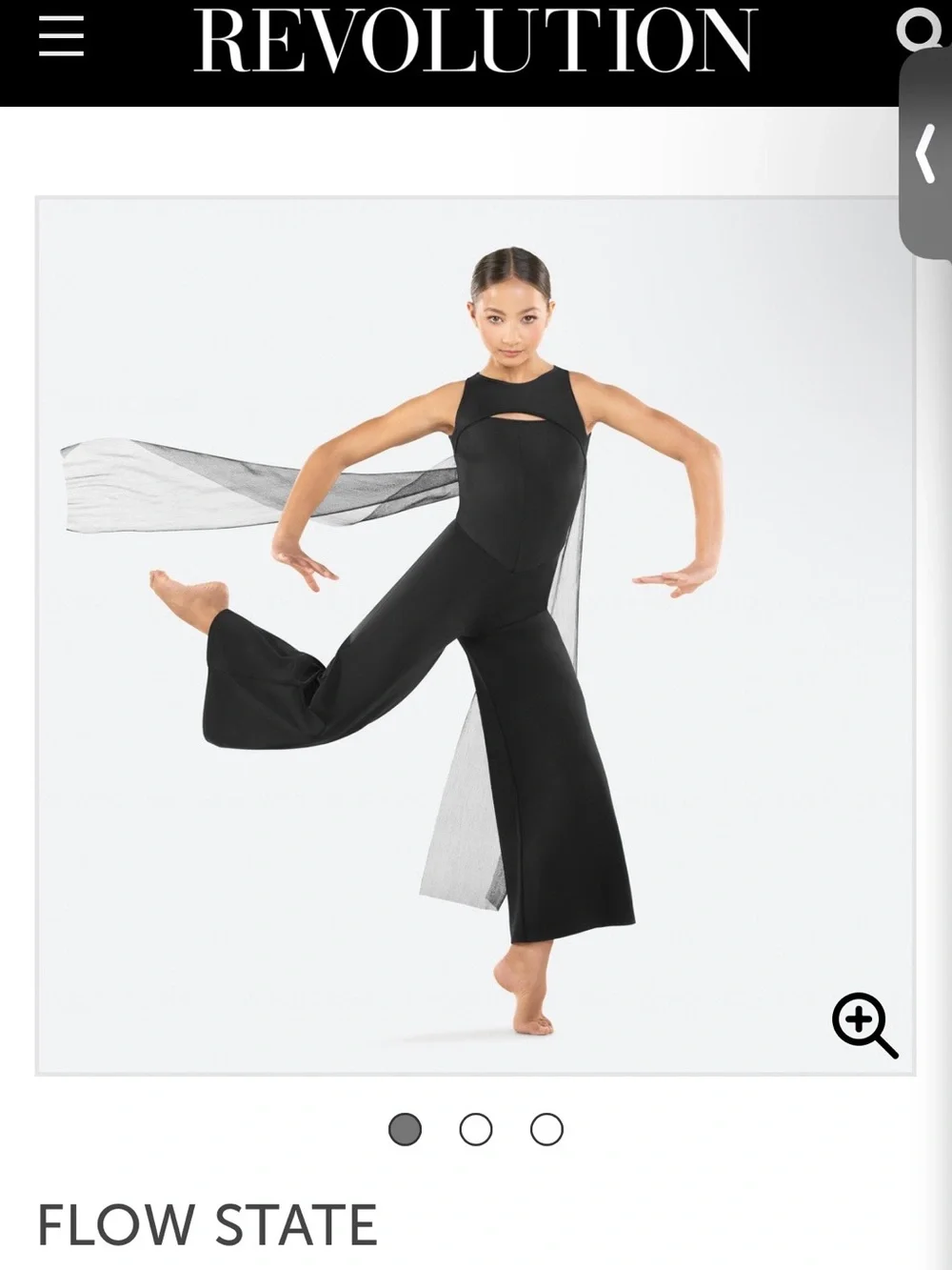 Revolution Black Wide-Leg Dance Jumpsuit with Sheer Drape